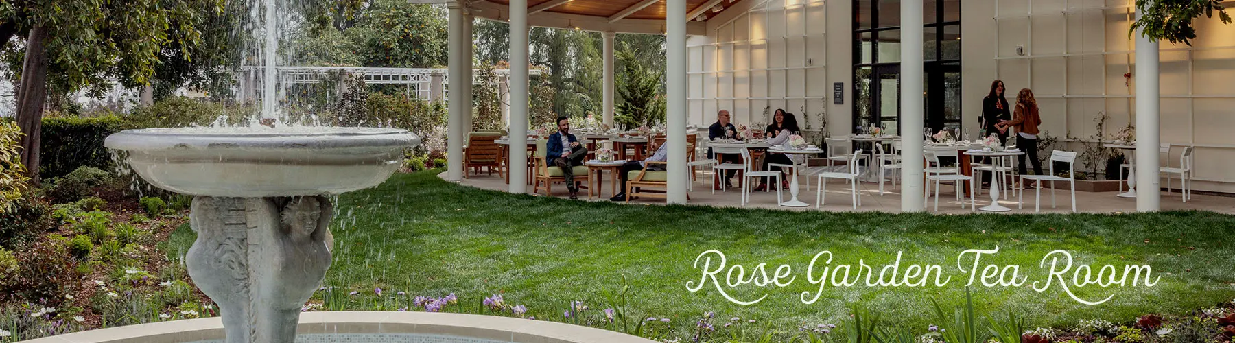 View of the Shakespeare Pavillion at the Rose Garden Tea Room.