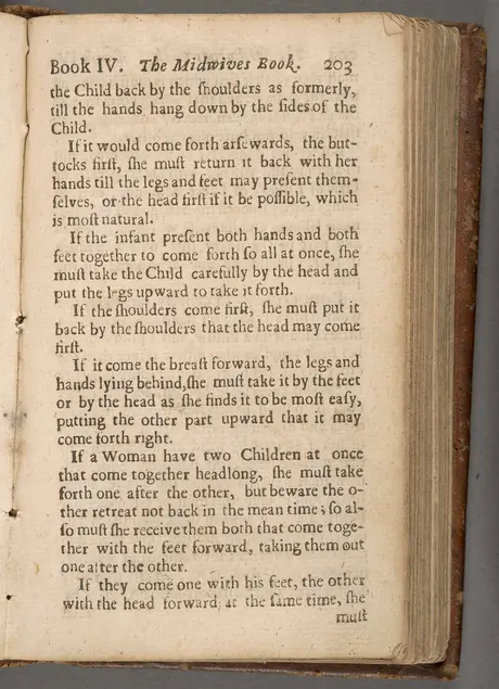 English text on a page in an old book.