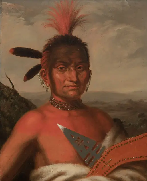A painting of a native American leader.