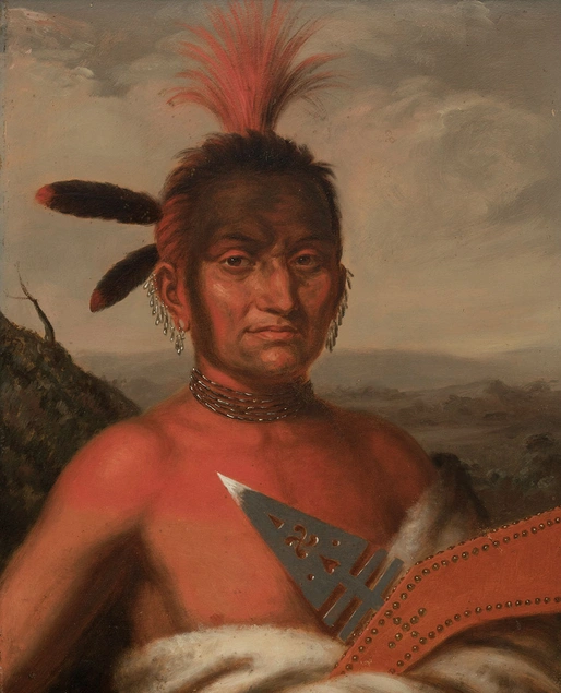 A painting of Moanahonga (Great Walker), An Ioway Chief.