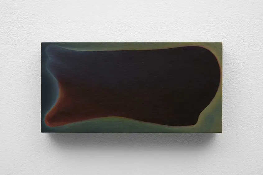 Alexandra Noel, Where did you get your mouth?, 2020. Oil and enamel on panel. 3 1/2 x 7 x 3/4 in. (8.9 x 17.8 x 1.9 cm). Courtesy of the artist and Bodega, New York.
