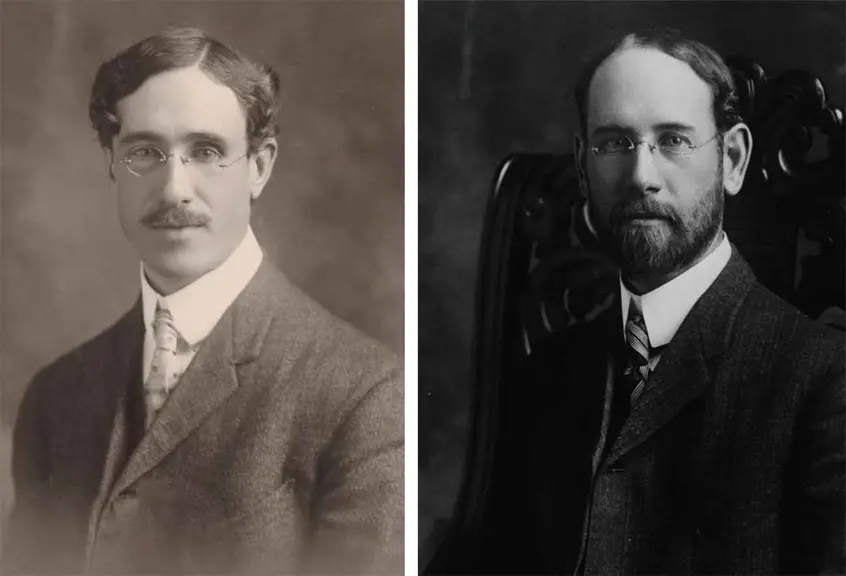 Left: Photograph of Charles Greene, c. 1906. (Courtesy of Los Angeles Public Library.) Right: Photograph of Henry Greene, c. 1906. (Courtesy of Los Angeles Public Library.)