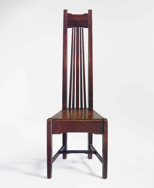 Hall chair, 1907, Dr. W. T. Bolton house, Pasadena, 1906. (Courtesy of Guardian Stewardship. Photograph courtesy of Sotheby's, New York.)