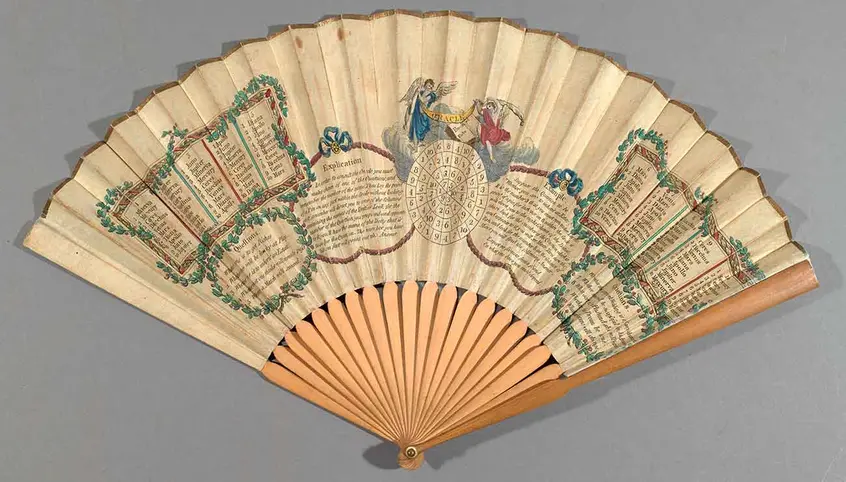 Oracle, London, ca. 1790. Fan, hand-colored engraving and wood. Rare Books Collection. Purchase, Constance Lodge Rare Book Endowment, 2012. The Huntington Library, Art Museum, and Botanical Gardens, San Marino.