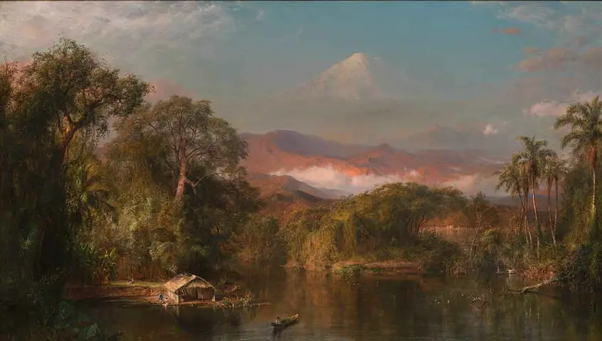 Frederic Edwin Church (1826–1900), Chimborazo, 1864, oil on canvas, 48 × 84 in. The Huntington Library, Art Collections, and Botanical Gardens, gift of the Virginia Steele Scott Foundation. © Fredrik Nilsen photography.