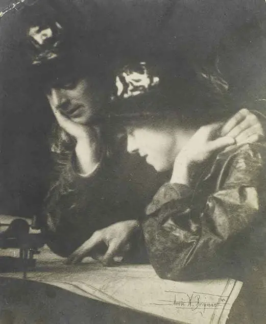 Anne Brigman, Jack and Charmian London Looking at a Map, 1907
