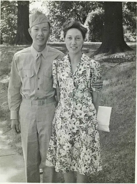 Gilbert Leong and Florence Leong, ca. 1943. Unknown photographer. The Huntington Library, Art Museum, and Botanical Gardens