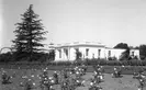 An early view of the Rose Garden and bowling alley