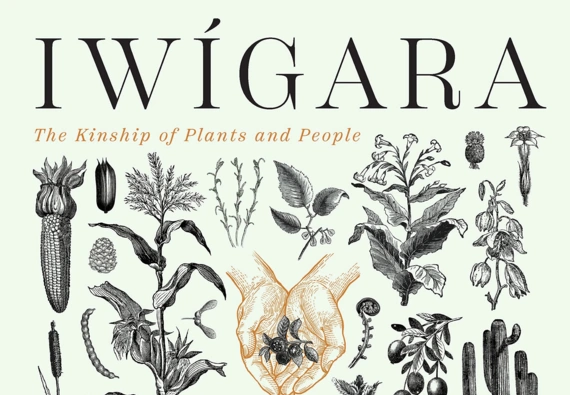 A book cover with black line-illustrations of various plants.