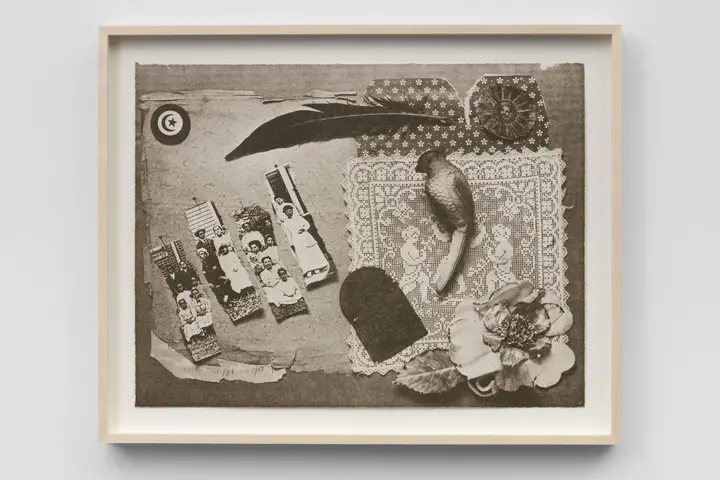 <p><span><span>Betye Saar, <em>Fragments</em>, 1976, color lithograph from an aluminum plate. UCLA Grunwald Center for the Graphic Arts, Hammer Museum. Gift of Linda Levi and Barbara Leif. © 1976 Betye Saar</span></span></p>
