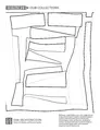 A coloring page of a vertical rectangle with different size rectangles and triangles inside. 