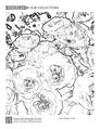 A coloring page of a cluster of roses.