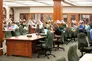 Researchers in the library reading room