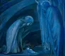 Detail of the lower portion of The Nativity, by Edward Coley Burne-Jones