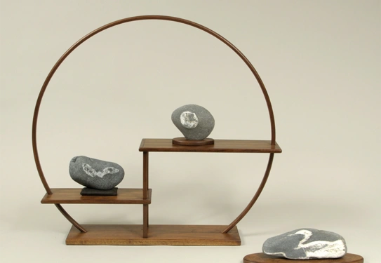 viewing stones in a circular stand