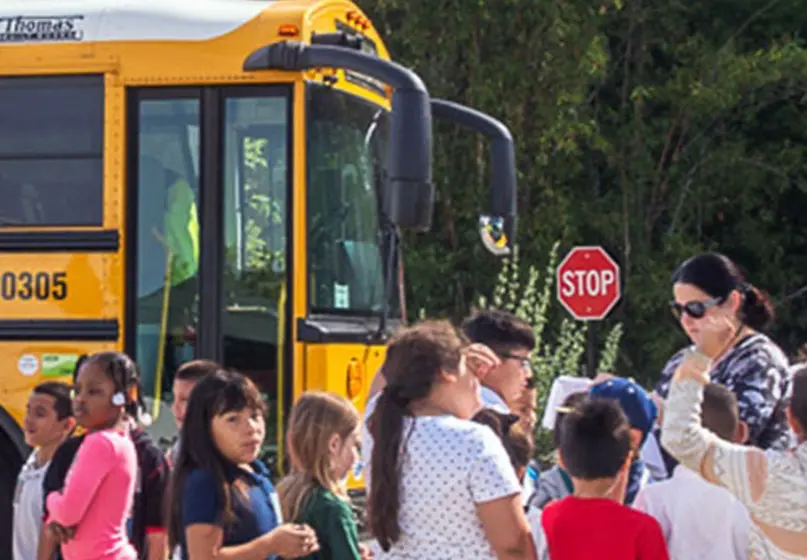 children and school bus