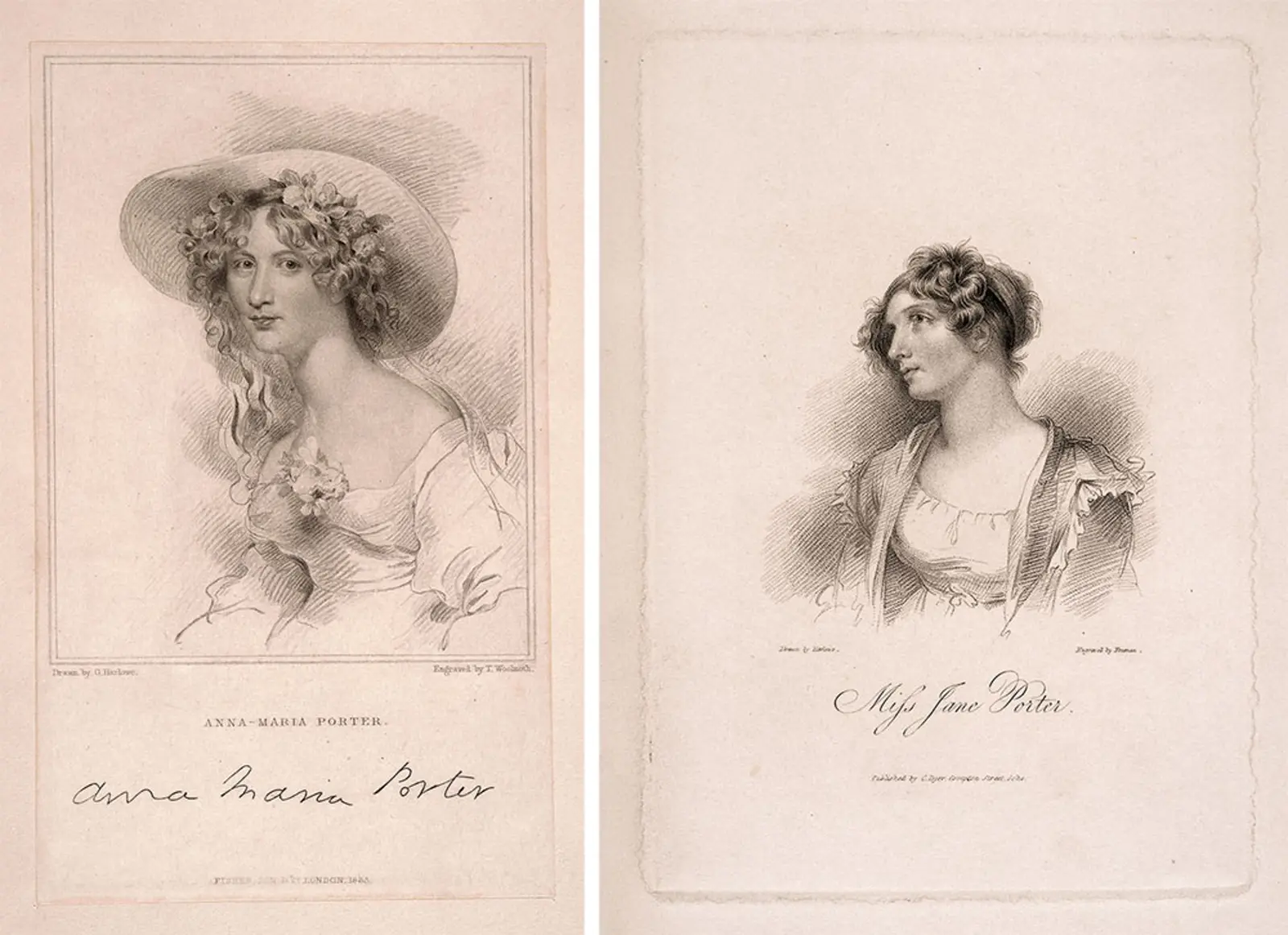The Porter sisters. Left: Anna Maria Porter. Right: Jane Porter.