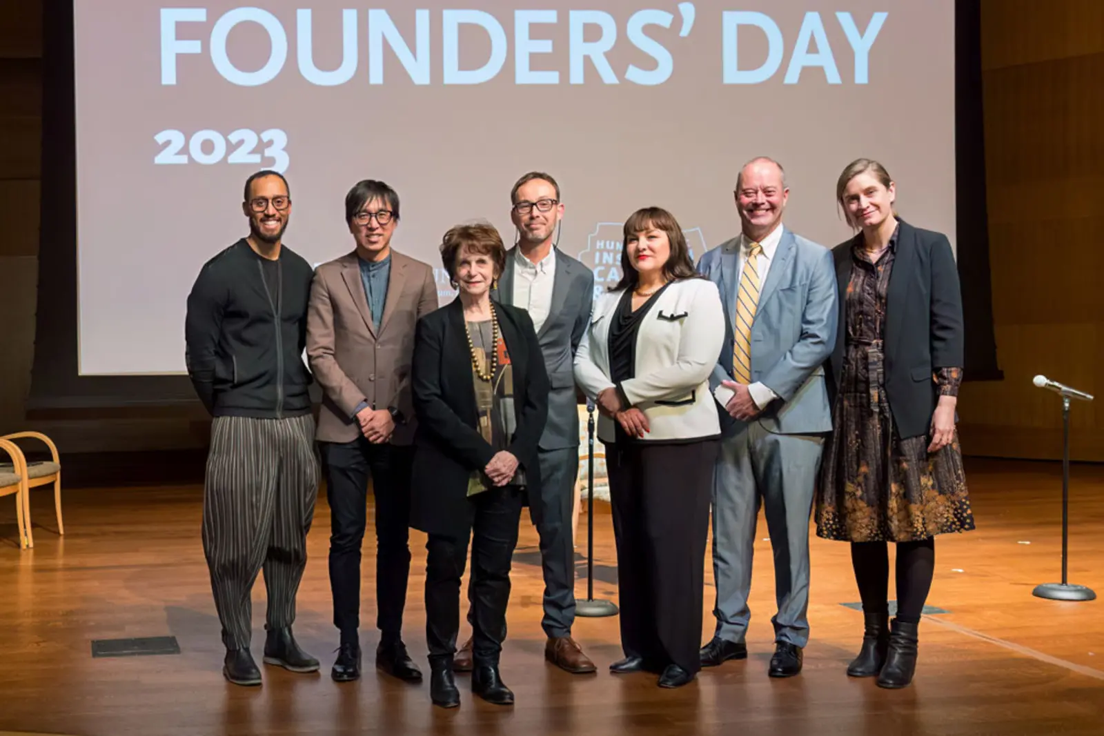 Presenters at the 2023 Founders’ Day stand together on a stage.