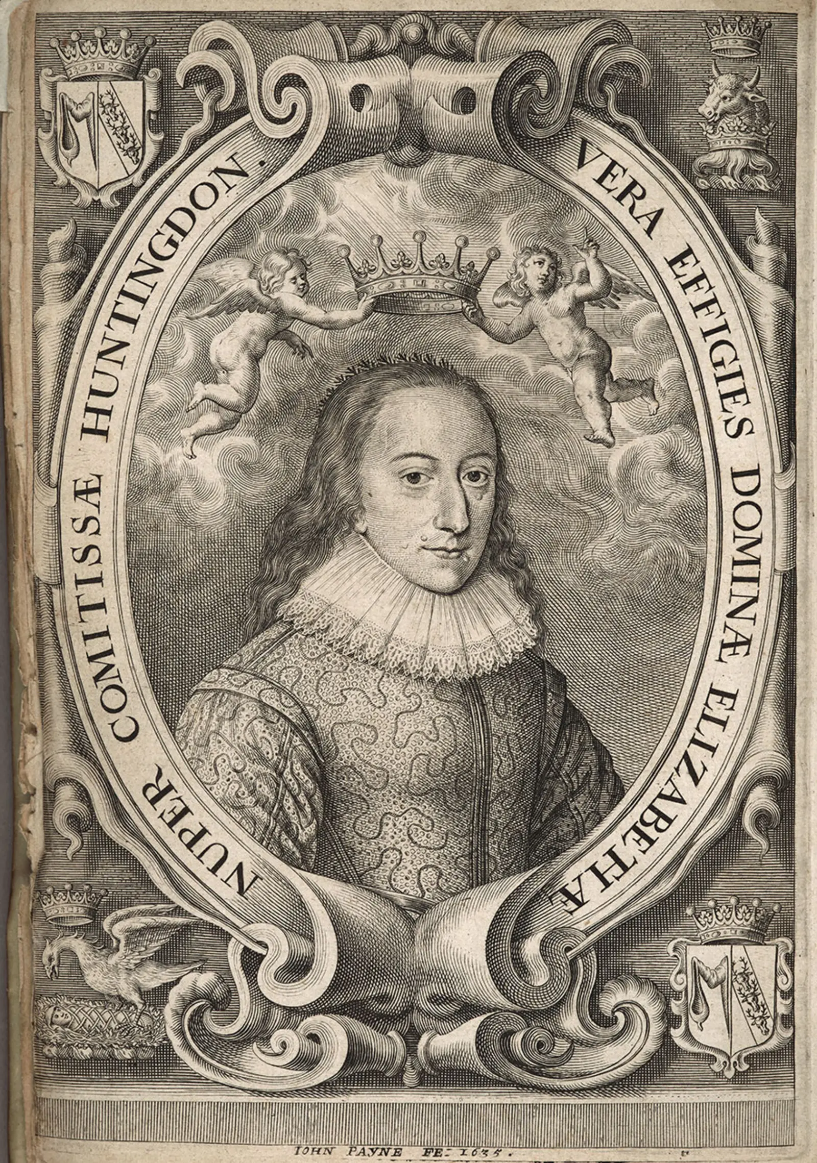 Engraving from 1635 of Elizabeth Stanley Hastings