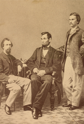 Lincoln with his secretaries
