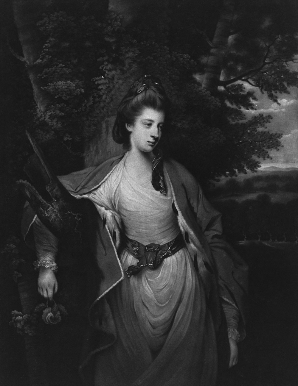 Lady Caroline, Countess of Carlisle, 1773, James Watson after Joshua Reynolds, mezzotint. Huntington Library, Art Collections, and Botanical Gardens.