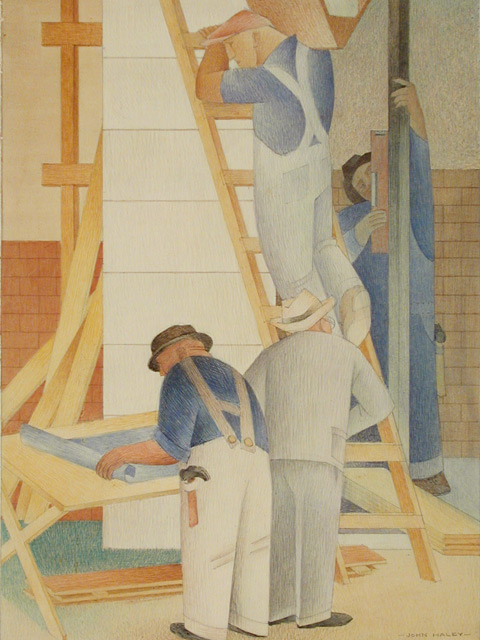 Design for Fresco—Four Workers by John Charles Haley