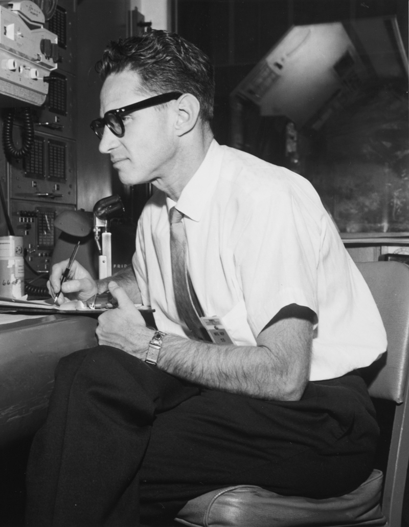 Ben Rich, Skunk Works director, at an electronic computer in 1959