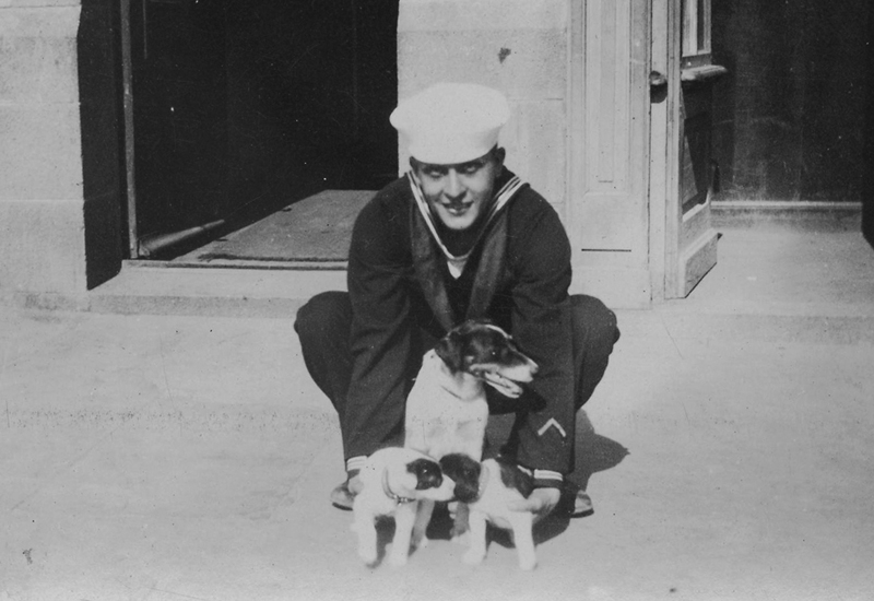 Veteran with dogs