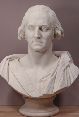 The bust of George Washington sculpted by David d'Angers around 1832.