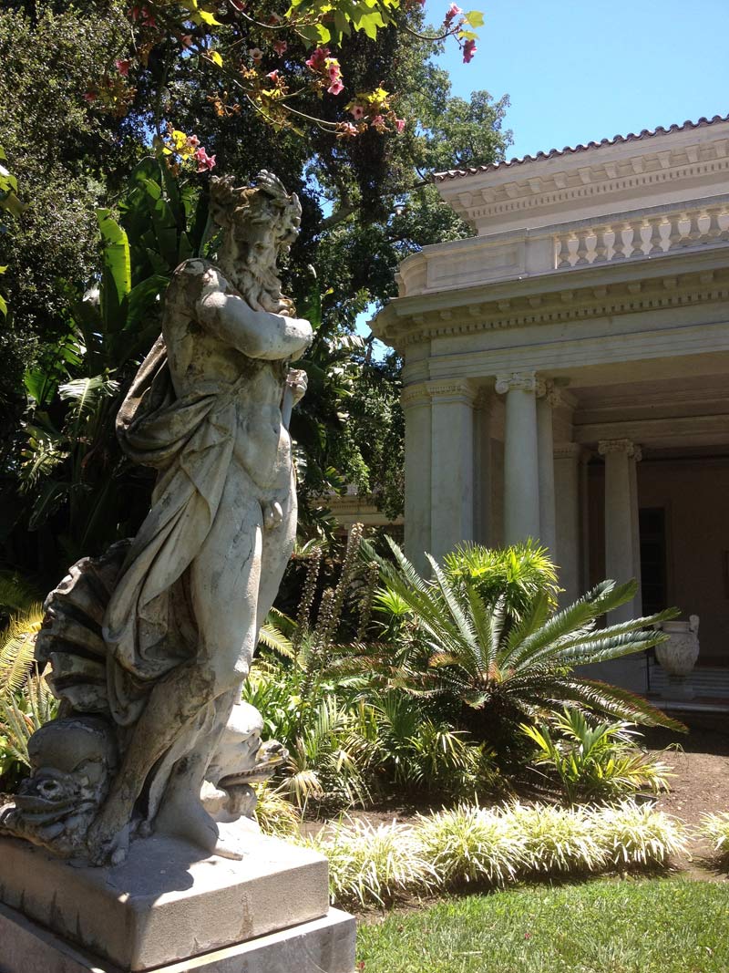 Statue of Neptune in front of the Huntington Art Gallery