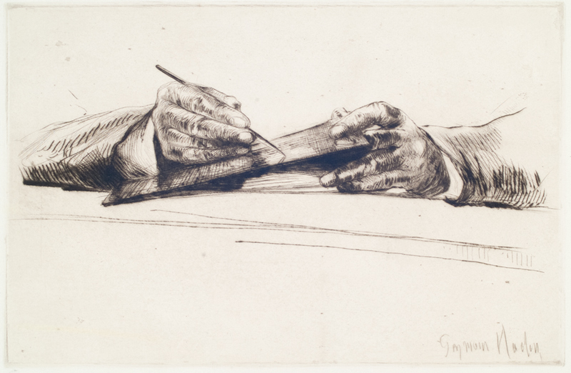 Francis Seymour Haden (1818–1910), Hands Dry Pointing, 1877. Gift of Russel I. Kully. The Huntington Library, Art Collections, and Botanical Gardens.