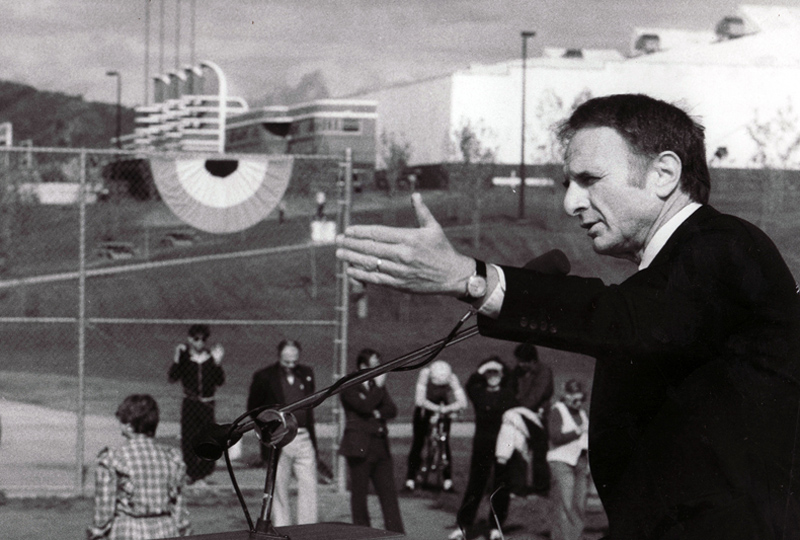 Ed Edelman at the dedication of Pan Pacific Park.