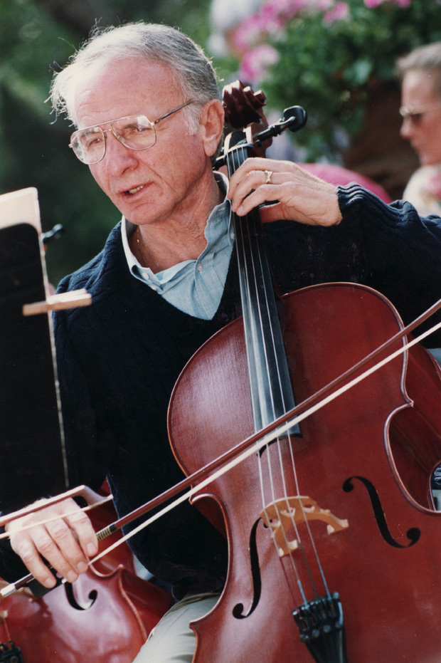 Ed Edelman playing the cello.