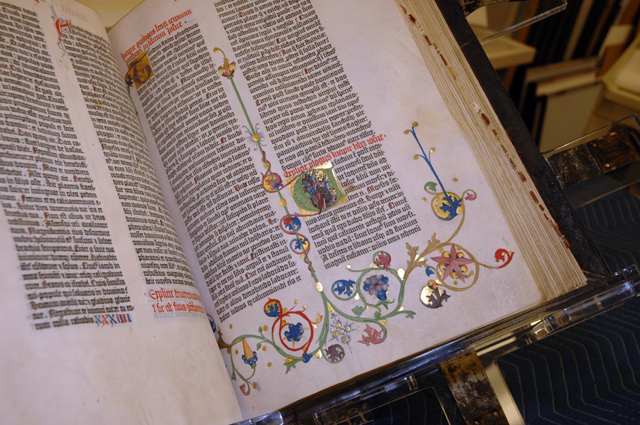After Monday, the Gutenberg Bible will move from the Scott Galleries to the Thornton Portrait Gallery. Huntington Library, Art Collections, and Botanical Gardens.
