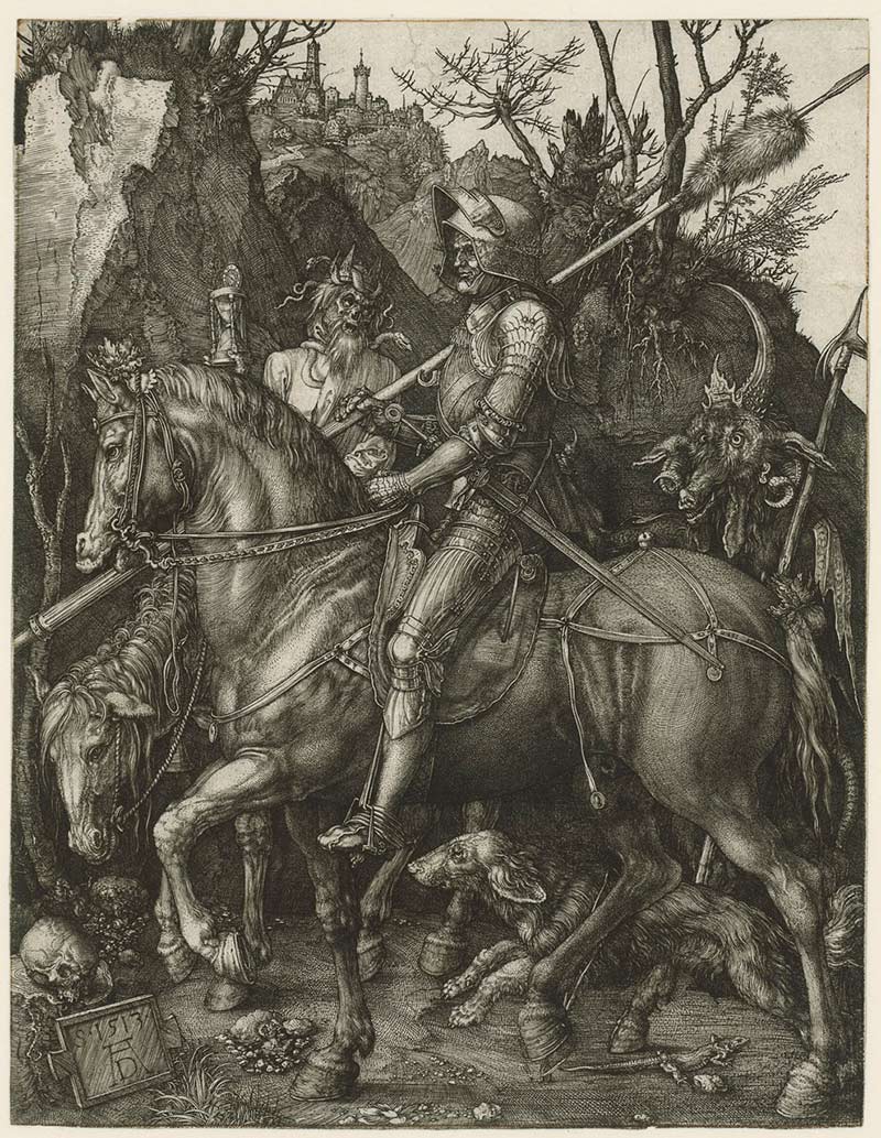 Knight Death and the Devil, 1513, engraving. The Huntington Library, Art Collections, and Botanical Gardens, Edward W. and Julia B. Bodman Collection.