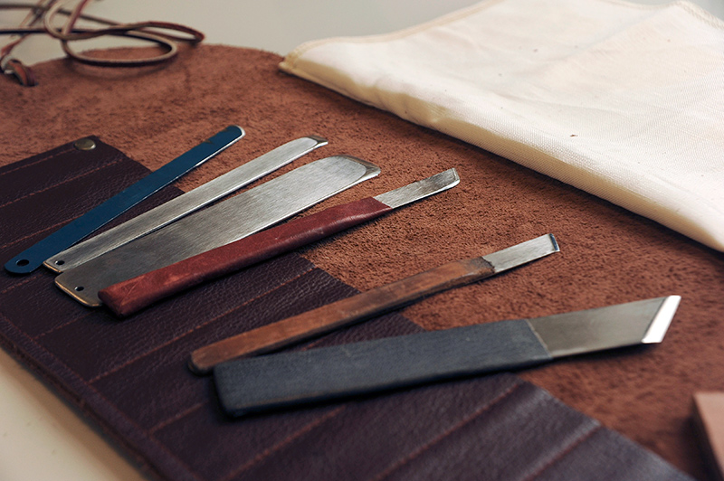 Knives are essential tools of book and paper conservators.