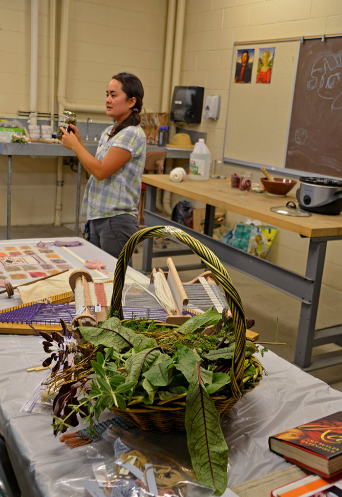 Kelly Fernandez led a workshop for docents on making natural plant dyes.