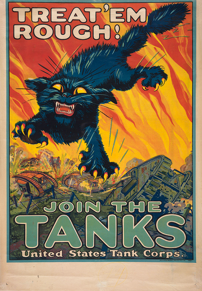 Treat 'em Rough / Join the Tanks United States Tank Corps, United States, 1918, August William Hutaf (1879–1942), color lithograph. The Huntington Library, Art Collections, and Botanical Gardens.