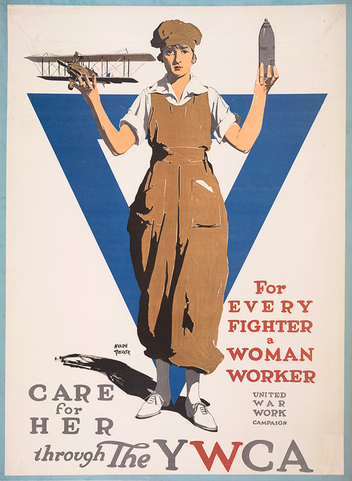 For Every Fighter a Woman Worker, United States, American Lithographic Co., ca. 1918, Adolph Treidler (1886–1981), color lithograph. The Huntington Library, Art Collections, and Botanical Gardens.
