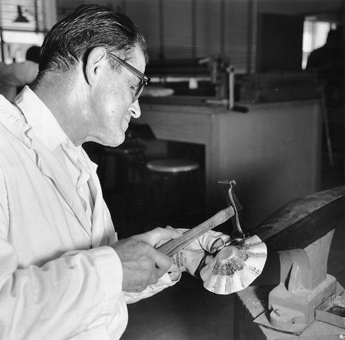 Hudson Roysher at work in his studio in this undated photo.