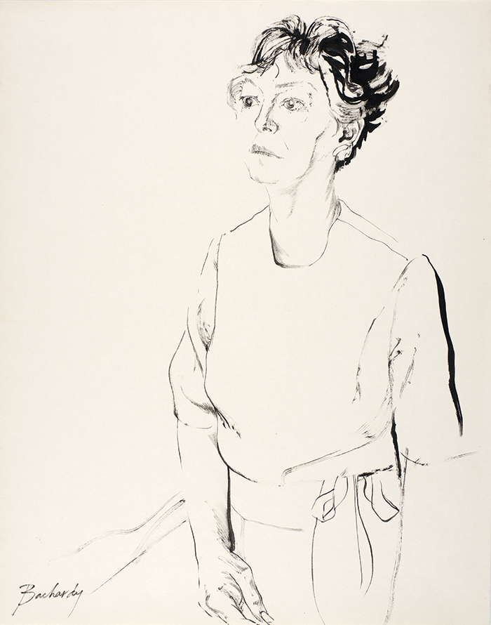 Bachardy’s sketch of author and poet Dorothy Parker (1962). Copyright reserved. The Huntington Library, Art Collections, and Botanical Gardens.
