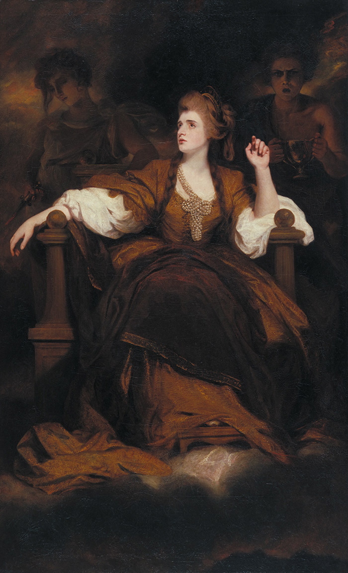 Sir Joshua Reynolds painted Sarah Siddons as the Tragic Muse (1783-1784), portraying the Welsh actress who became famous for her role as Lady Macbeth. The Huntington Library, Art Collections, and Botanical Gardens.