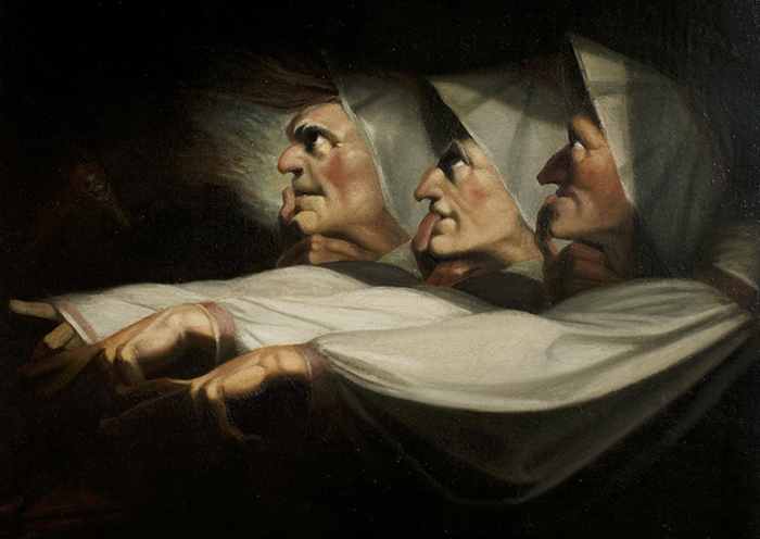 Henry Fuseli, 'Macbeth', Act I, Scene 3, the Weird Sisters, ca. 1783, oil on canvas, 29 1/2 x 35 ½ in. Royal Shakespeare Company Collection.