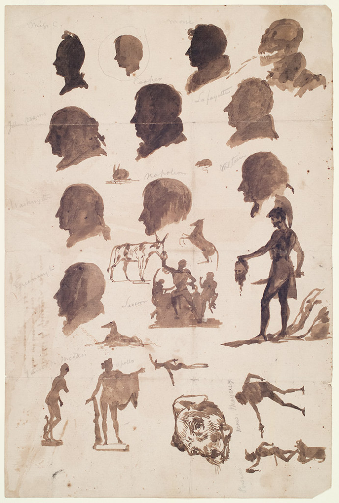 The silhouettes of Morse (top row, third from the left) and Cooper, (second row, middle) appear in Horatio Greenough’s Silhouettes, 1831. The Huntington Library, Art Collections, and Botanical Gardens.