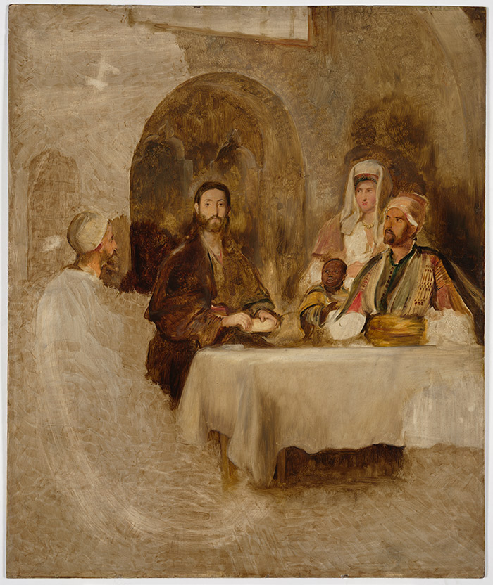 David Wilkie, Supper at Emmaus, 1841, oil on board, gift of Anne and Tooey Durning in memory of their grandmothers, Mabel B. Roberts and Lola F. Durning. The Huntington Library, Art Collections, and Botanical Gardens. 