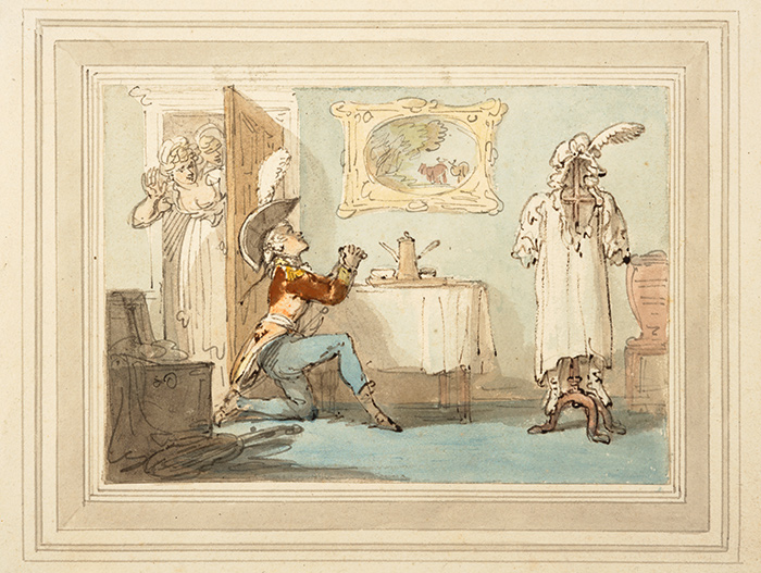 Thomas Rowlandson (British, 1756–1827), Force of Imagination, late 18th century, pen and watercolor. The Huntington Library, Art Collections and Botanical Gardens. Gift of Mrs. Edward W. Bodman.