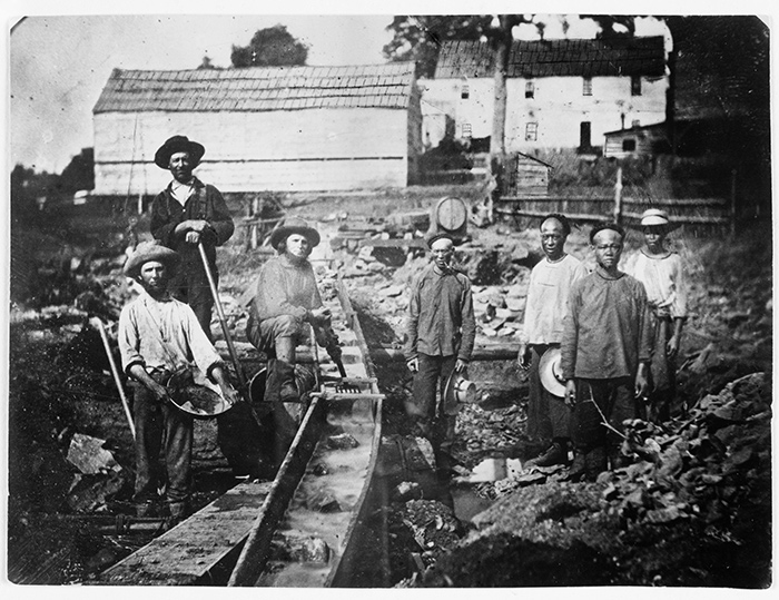 Chinese miners at the head of the Auburn Ravine, ca. 1852. The Huntington Library, Art Collections, and Botanical Gardens.