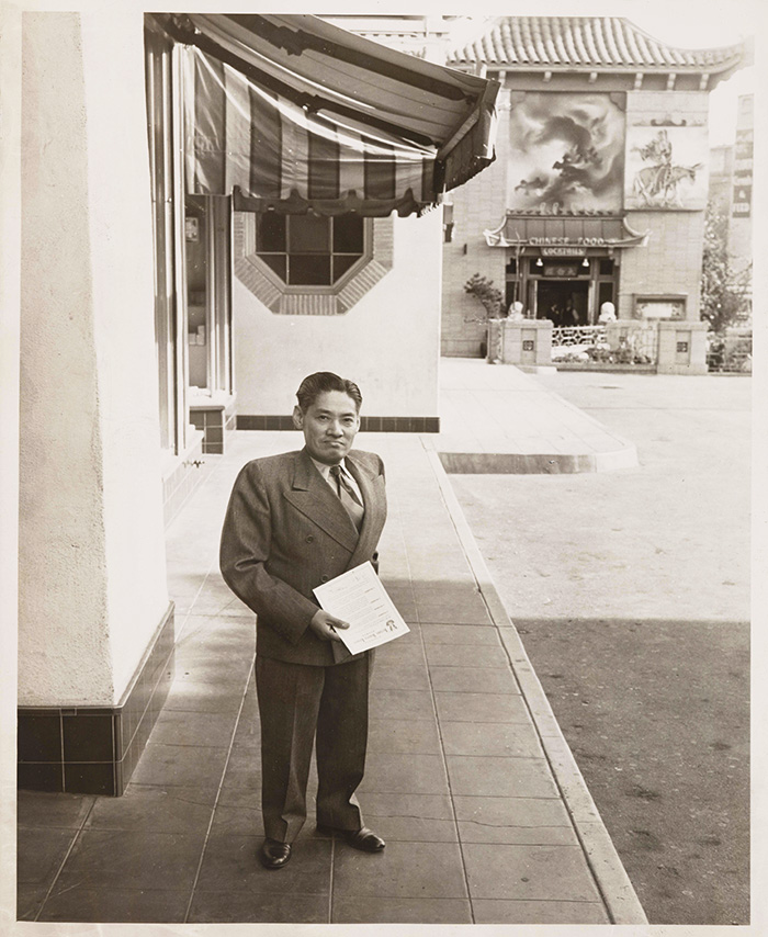 Y.C. Hong in New Chinatown, 1950s. The Huntington Library, Art Collections, and Botanical Gardens.
