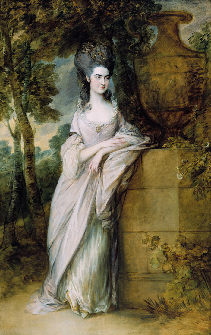 Thomas Gainsborough, Henrietta Read, c. 1777. The painting is installed on the ground floor of the Huntington Art Gallery, facing the central staircase. The Huntington Library, Art Collections, and Botanical Gardens. 