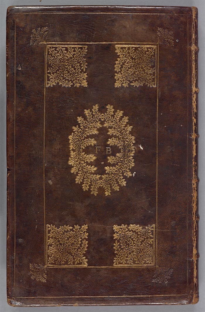 Back cover of William Martyn’s Historie, and Lives, of the Kings of England. The Huntington Library, Art Collections, and Botanical Gardens.